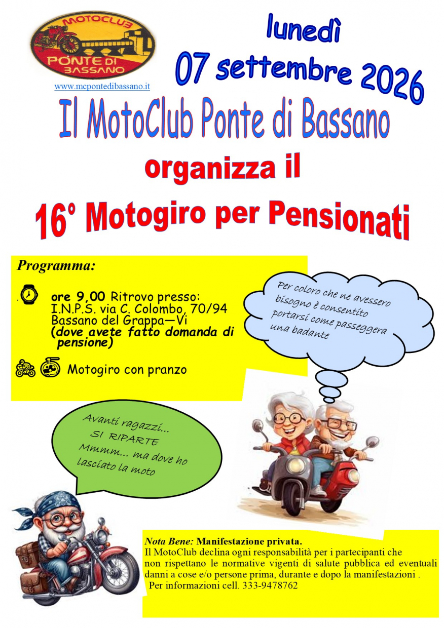 16°  Edizione Moto Pensionati 2026